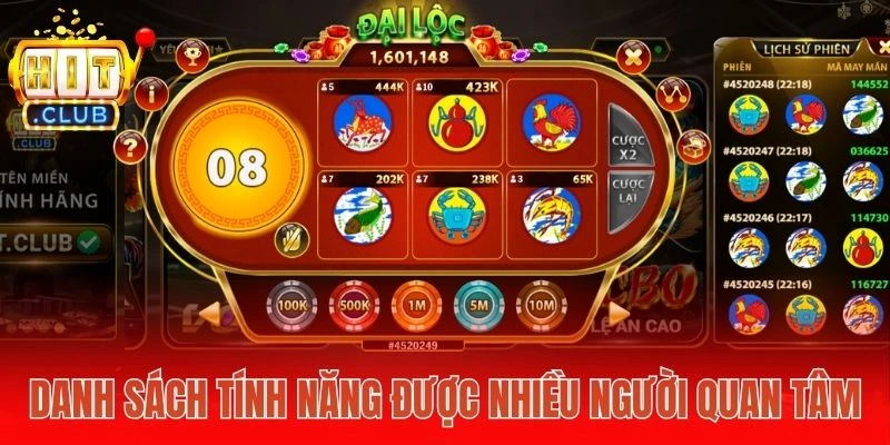 Danh sách tính năng được nhiều người quan tâm