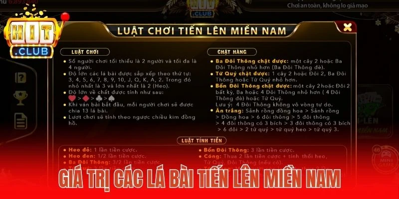 Giá trị các lá bài Tiến lên miền Nam