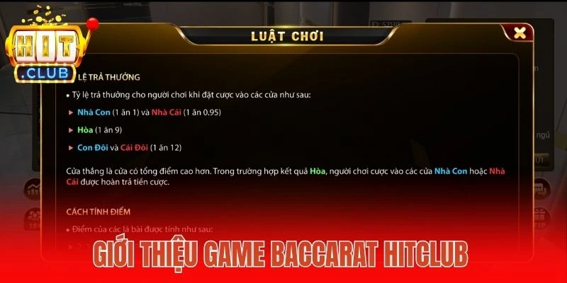 Giới thiệu game Baccarat Hitclub 