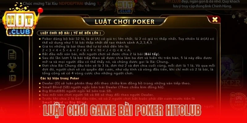 Luật chơi game bài Poker Hitclub 