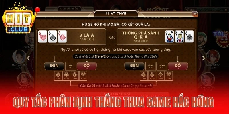 Quy tắc phân định thắng thua game Hắc hồng Hitclub