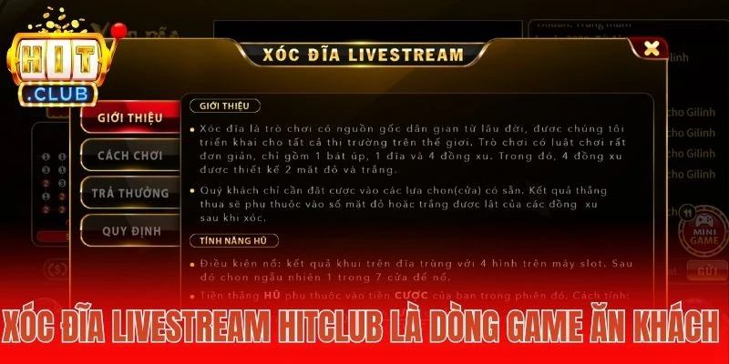 Xóc đĩa livestream Hitclub là dòng game ăn khách 